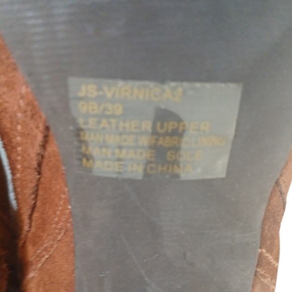 Jessica Simpson Brown Suede Knee High Boots Vernica Tall Heeled Boots sz 9 B - Picture 10 of 15